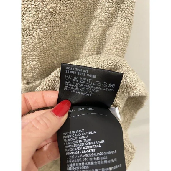 PRADA Boucle Drawstring Mini Dress NWT Small Oatmeal Brown Authentic New - Picture 13 of 16